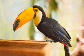 Existem mais de 40 espécies de tucanos e araçaris, cada uma com características próprias