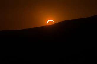 Eclipse em Gênova, na Ligúria, região italiana que recebeu 94,8% de cobertura