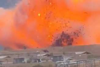Imagem de explosão em fábrica de munições em Colleferro