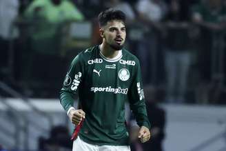 José Manuel López do Palmeiras comemora após marcar o primeiro gol de seu time durante uma partida da Copa CONMEBOL Libertadores entre Palmeiras e Cerro Porteño no Allianz Parque em 12 de agosto de 2026 em São Paulo, Brasil. (Foto de Alexandre Schneider/Getty Images)