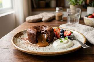 petit gateau de doce de leite fit.