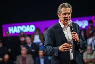 O candidato ao governo de SP pelo PT, Fernando Haddad, no lançamento do plano de Segurança Pública para o Estado de São Paulo