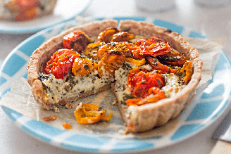 Torta crocante de tomate seco com muçarela