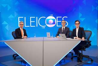 Romeu Zema (Novo) com Renata Vasconcellos e César Tralli nos Estúdios Globo.