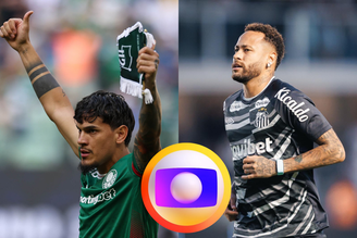 Globo transmite Palmeiras x Santos pela Copa do Brasil. (Imagem: Raul Baretta / Santos - Cesar Greco / Palmeiras - Montagem / RD1)