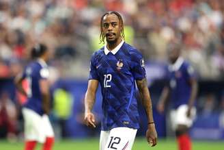 Bradley Barcola durante a semifinal da Copa do Mundo de 2026, entre França e Espanha - 
