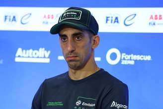 Sébastien Buemi durante coletiva de imprensa no e-Prix de Tóquio, em julho de 2026
