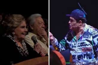Leila, Chinês e Sérgio Mallandro durante espetáculo