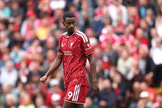 Alexander Isak, do Liverpool, em duelo contra o Nottingham Forest 