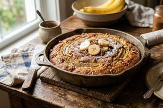 bolo de banana na frigideira.