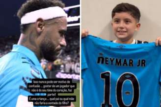 Neymar reposta vídeo e escreve sobre episódio no estádio | Neymar posta foto da criança com sua camisa