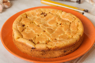 Torta proteica de frango com massa de grão-de-bico