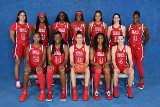 Elenco dos EUA para a Copa do Mundo de Basquete Feminino de 2026, na Alemanha, em foto oficial - 