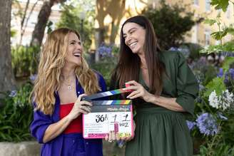 Ingrid Guimarães e Mônica Martelli nos bastidores de 'Minha Melhor Amiga'