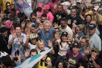 Ronaldo Caiado, candidato à Presidência da República pelo PSD, em ato em Aparecida de Goiânia