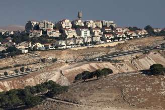 Vista de colônia israelense na Cisjordânia ocupada