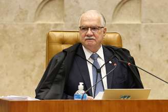 Edson Fachin, presidente do Supremo Tribunal Federal durante sessão desta terça-feira, 15