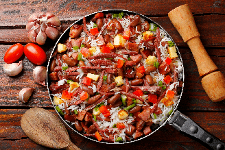 Baião de dois com carne de sol