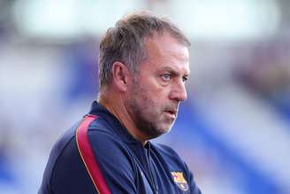 Hansi Flick, treinador do Barcelona, durante amistoso contra o Birmingham City na Inglaterra, em 31 de julho de 2026 - 