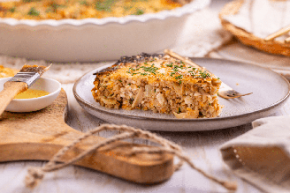 Torta de carne com cebola sem glúten