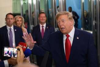 Donald Trump na chegada à ONU nesta terça-feira, 22