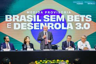 Lula durante evento na sexta-feira, 25, em São Paulo, para anunciar medidas de "Brasil sem bets"