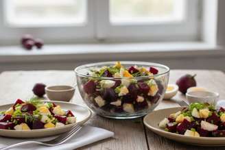 salada de beterraba com ovo.
