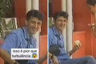 Lito Sousa caindo em pegadinha do Domingão