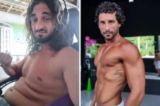 Antes e depois do ator Gabriel Reif