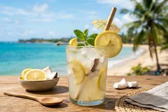 limonada com água de coco.
