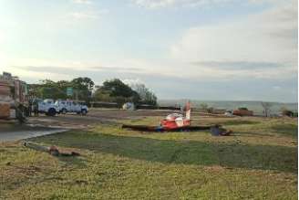 Aeronave de pequeno porte caiu em Orlândia (SP).