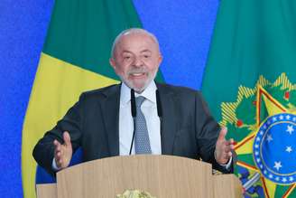 Lula durante cerimônia realizada no Palácio do Planalto, em Brasília