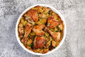 Frango assado com batata