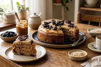 bolo de ameixa com doce de leite.