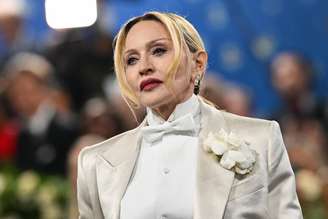 Madonna chega para a festa Met Gala, em Nova York, maio de 2025