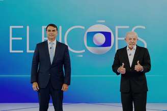 Flávio Bolsonaro (PL) e Lula (PT) no último debate das eleições 2026