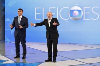 Flávio e Lula durante debate na Globo