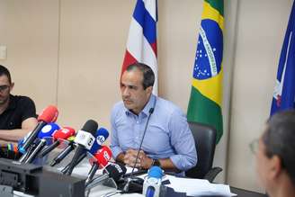 Prefeito de Salvador, Bruno Reis, em coletiva à imprensa