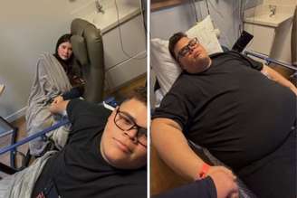 Gordão da XJ é internado; influenciador posa no hospital acompanhado da namorada