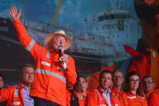 O presidente Lula durante evento da Petrobras