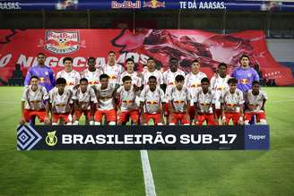 Jogadores do time sub-17 do Red Bull Bragantino. (Foto Bruno Sousa/Red Bull Bragantino)