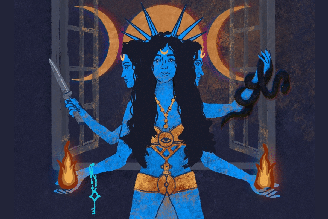 Hécate é uma divindade da mitologia grega associada às encruzilhadas, à magia e aos mistérios