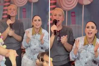 Xuxa Meneghel e Tata Werneck no aniversário de Clara Maria