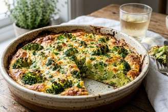Quiche de brocolis sem massa.