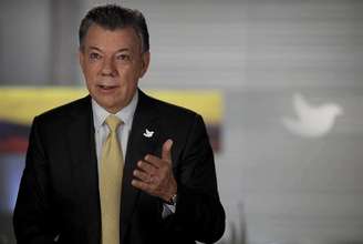Juan Manuel Santos, presidente da Colômbia, durante pronunciamento sobre o cessar-fogo