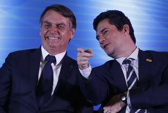 O presidente da República, Jair Bolsonaro (PSL) e o ministro Sérgio Moro participam do início do funcionamento do Centro Integrado de Inteligência de Segurança Pública da Região Sul