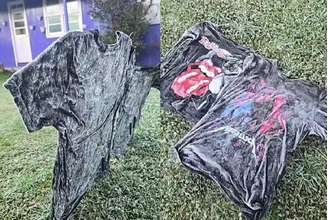 Camisetas ficam congeladas em São Joaquim, no interior de Santa Catarina, com temperatura de -6ºC.