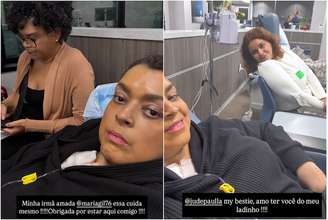 Preta Gil compartilhou mensagens de carinho e mostrou momento ao lado da irmã e da amiga em hospital