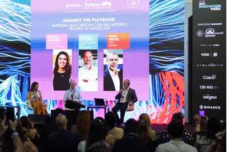 Painel contou com Raquel Teixeira, da EY, Gustavo Victorica, do RecargaPay, e Erick Bretas, CEO Estadão