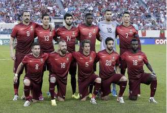 Equipe titular de Portugal antes do amistoso pré-Copa contra a Irlanda, em Nova Jersey, nos EUA.  10/06/2014.
